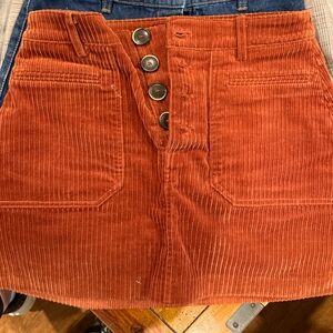 Zara Rust Corduroy Skirt